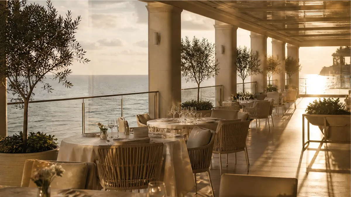Covered hotel sea-view terrace as a Spain-coast Plan B swap within fifteen minutes