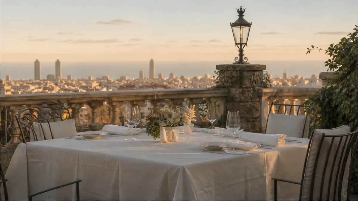 Private Barcelona sea-view terrace at dawn for locking proposal non-negotiables