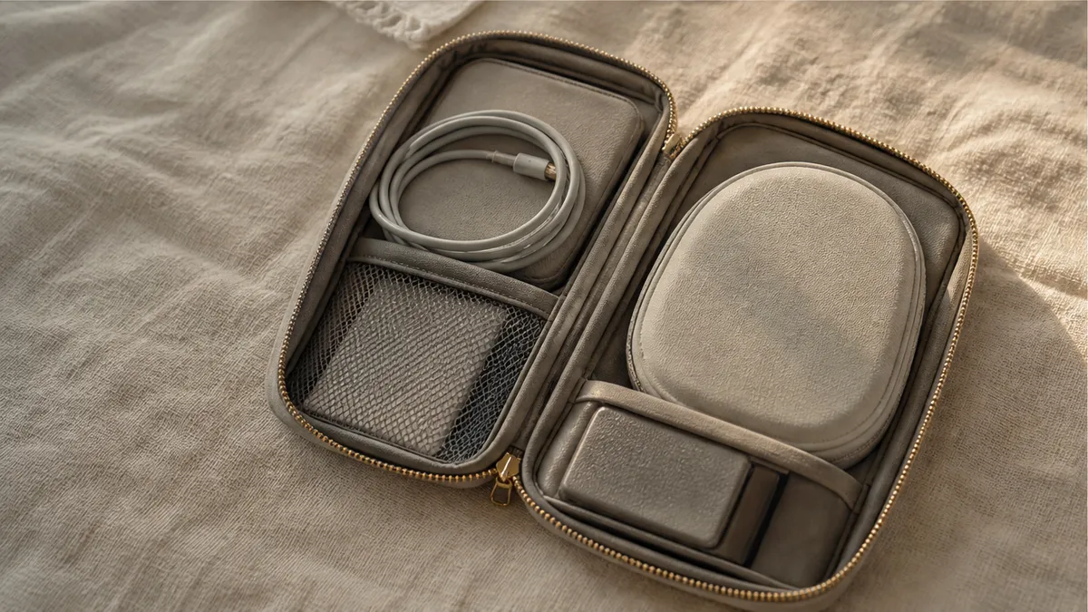Discreet slim organiser pouch instead of a treasure-chest ring box