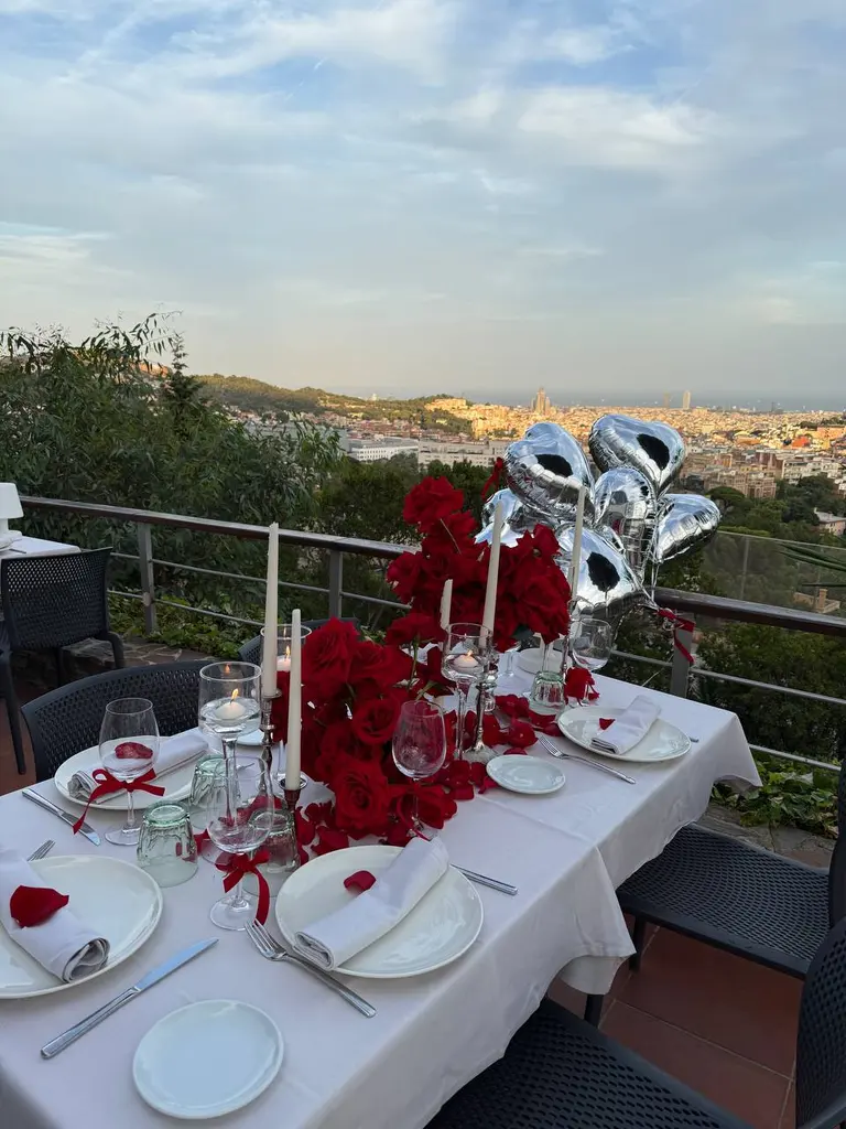 Mirablau Barcelona marriage proposal setup with city views 1