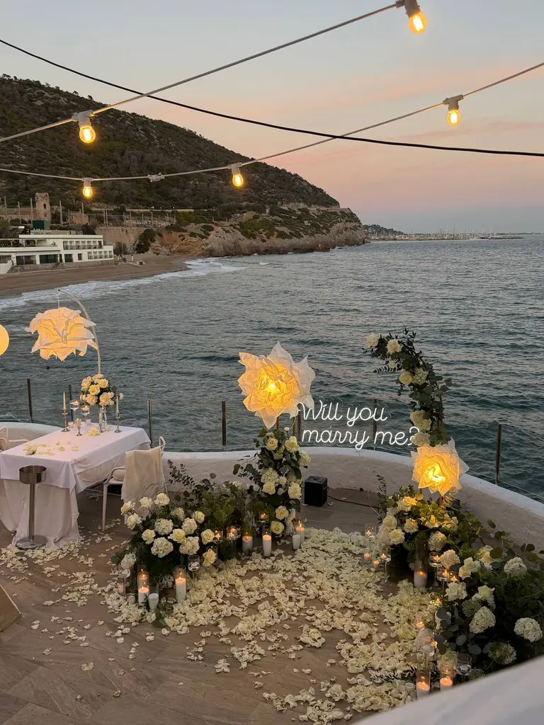 Private sea view terrace proposal setup in Barcelona detail view 5